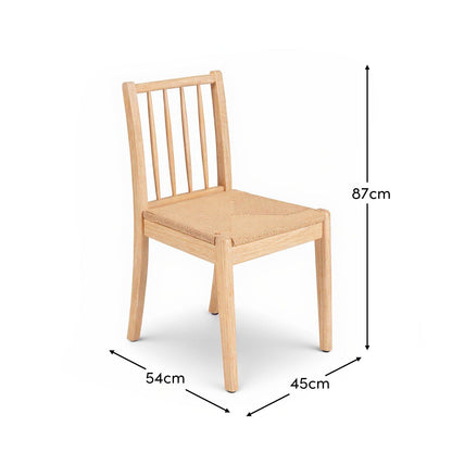 Tilly Natural String Dining Chair - Set of 2 - Whitewash Oak Legs - Laura James 