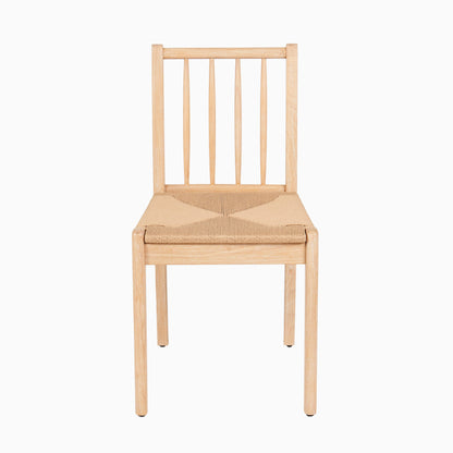 Tilly Natural String Dining Chair - Set of 2 - Whitewash Oak Legs - Laura James 