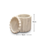 Tiree 10cm Lidded Pot - White Marble - Laura James 