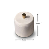 Tiree 10cm Lidded Pot with Brass Handle - White Marble - Laura James 
