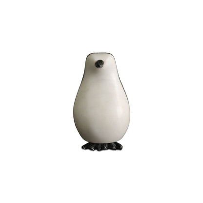 Tiree 10cm Penguin Ornament - White Marble & Grey Marble - Laura James 
