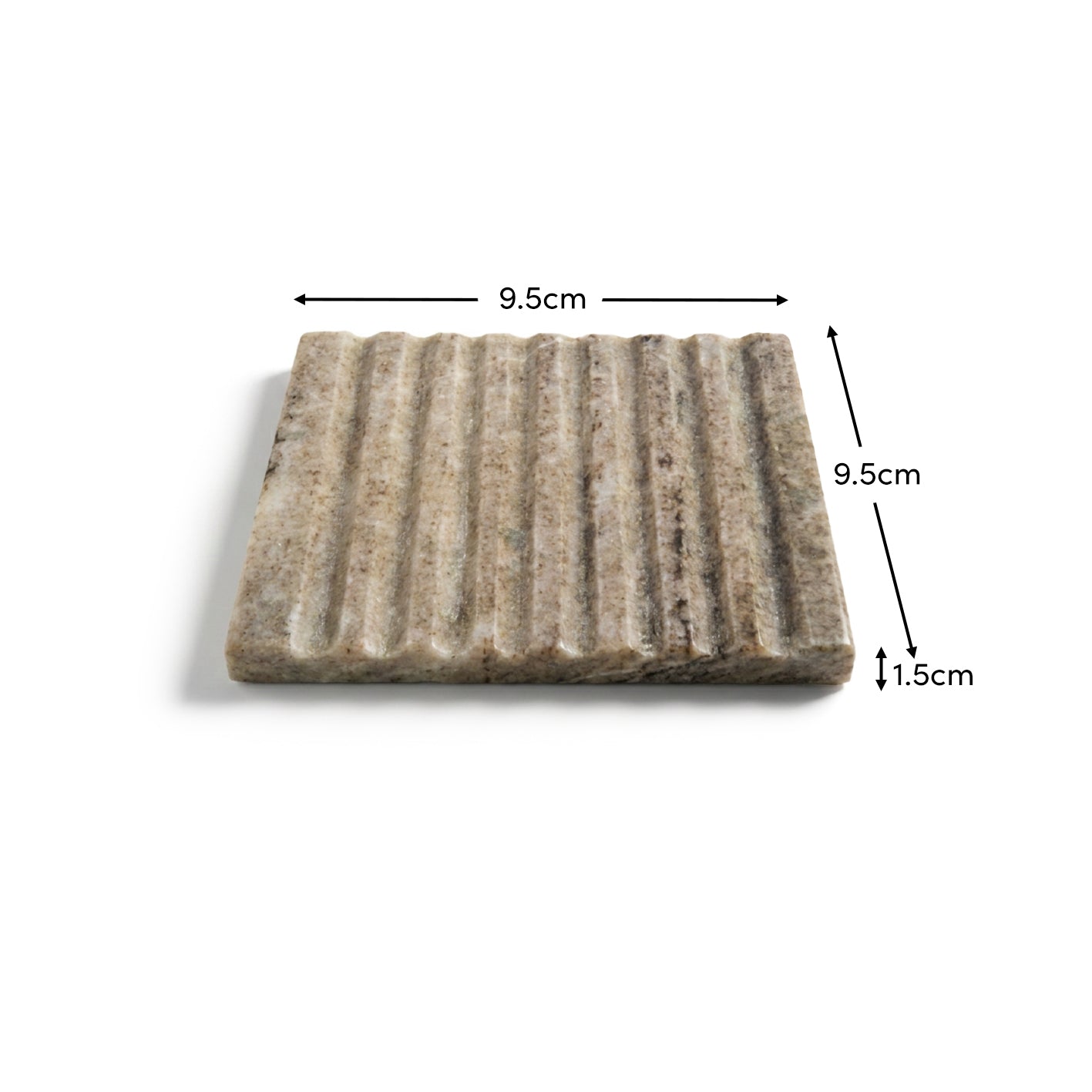 Tiree 10cm Set of 4 Square Coasters - Beige Marble - Laura James 