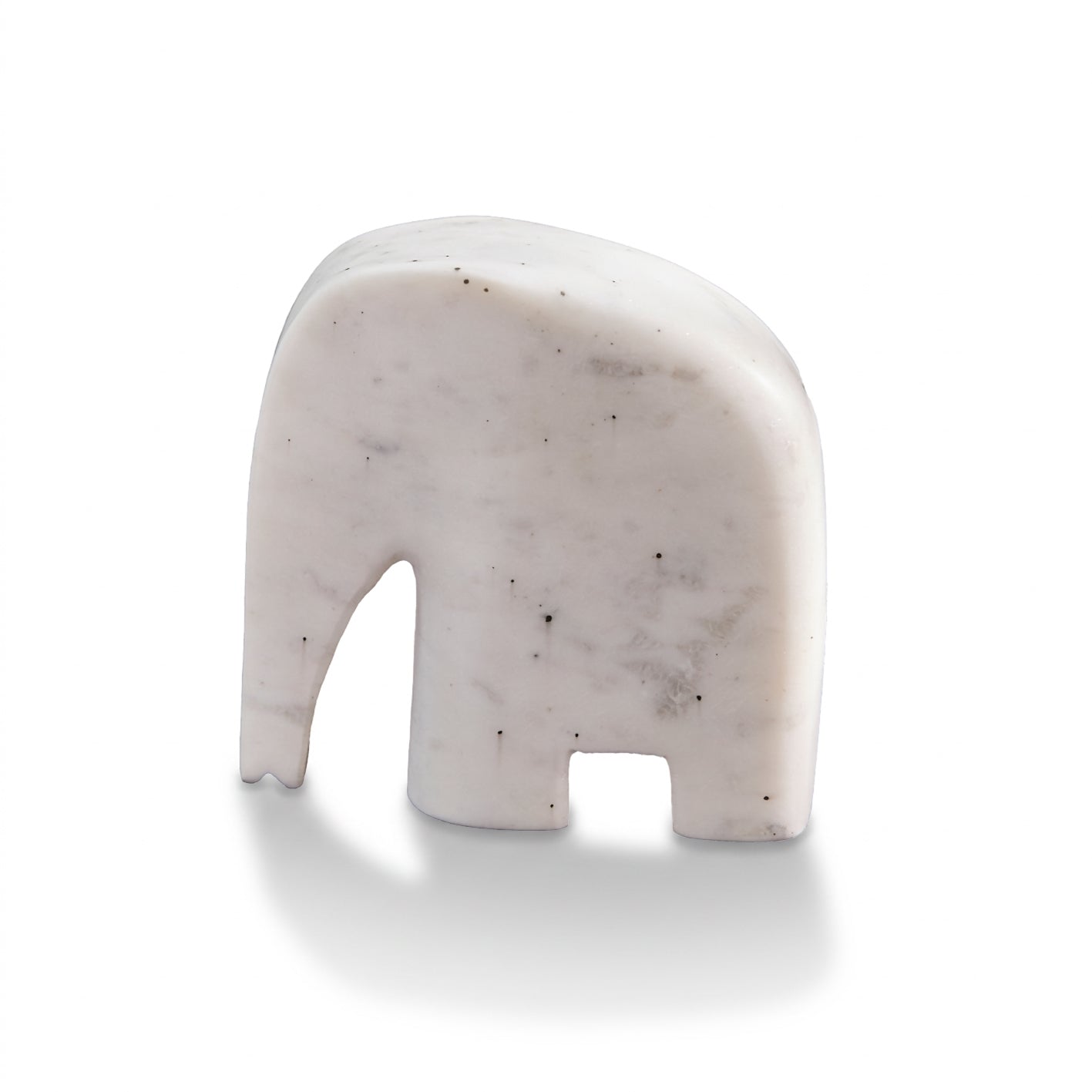 Tiree 13cm Elephant Ornament - White Marble