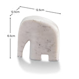 Tiree 13cm Elephant Ornament - White Marble