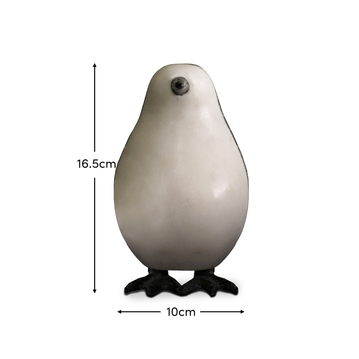 Tiree 16.5cm Penguin Ornament - White Marble & Grey Marble - Laura James  