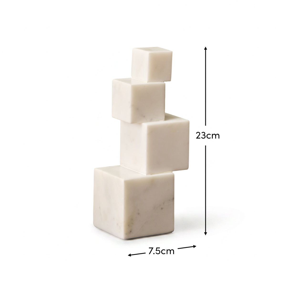 Tiree 23cm Abstract Ornament - White Marble - Laura James 