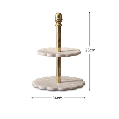 Tiree 23cm Jewellery Stand - White Marble