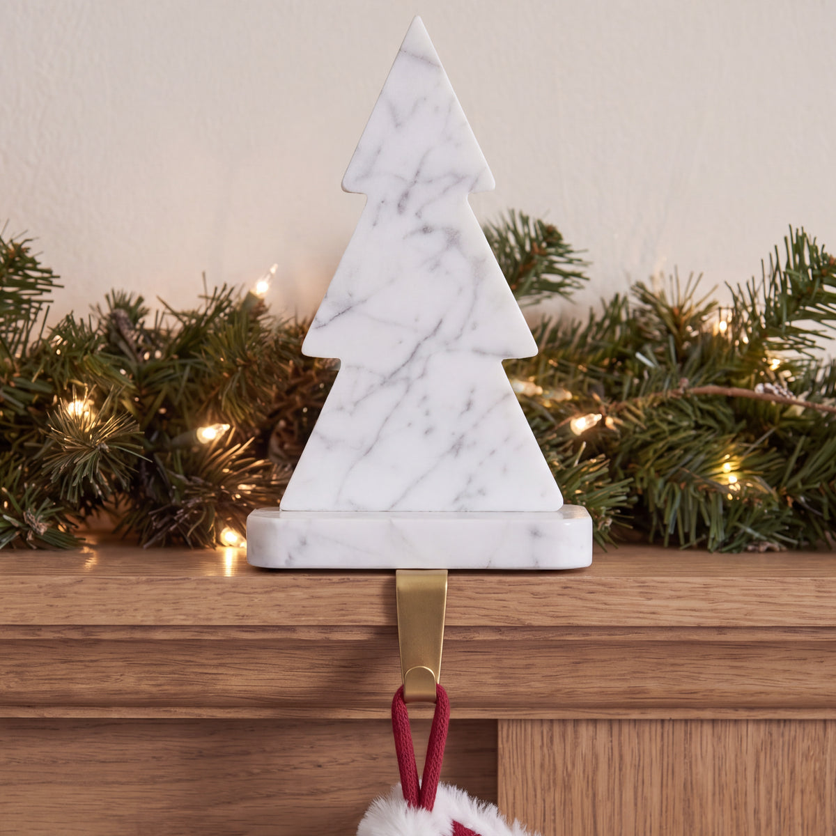 Tiree 24cm Tree Stocking Holder - White Marble