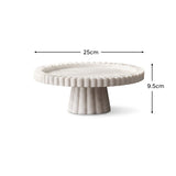 Tiree 25cm Round Cake Stand - White Marble - Laura James 