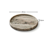 Tiree 26cm Round Tray - Beige Marble - Laura James 
