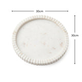 Tiree 30cm Round Tray - White Marble - Laura James 