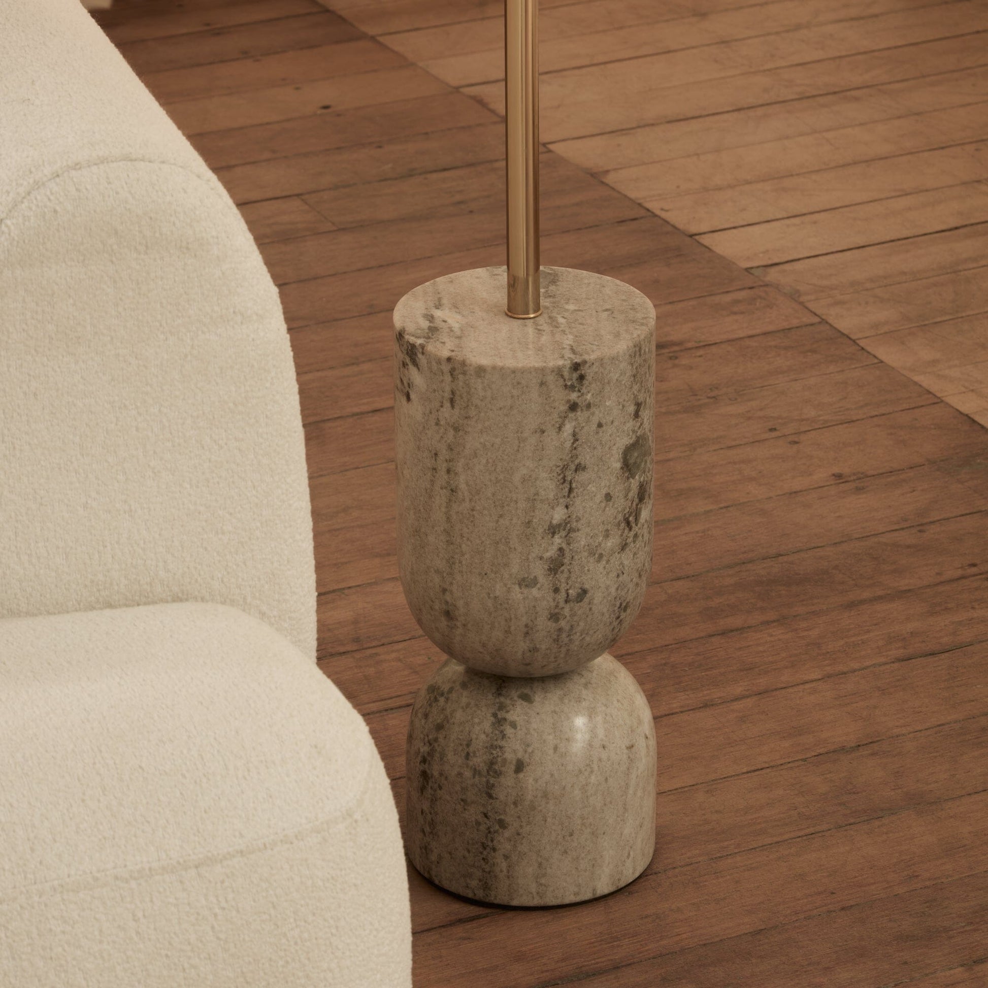 Tiree Taupe Marble Floor Lamp 97cm Base - Laura James