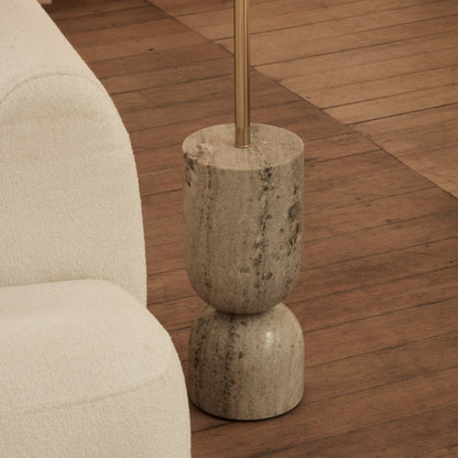Tiree Taupe Marble Floor Lamp 97cm Base - Laura James