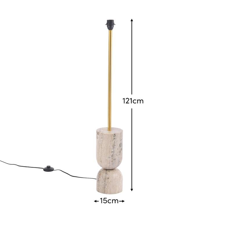 Tiree Taupe Marble Floor Lamp 97cm Base - Laura James