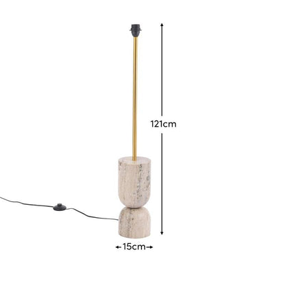 Tiree Taupe Marble Floor Lamp 97cm Base - Laura James