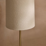 Tiree 97cm White Marble Floor Lamp Base with Tiree 30cm Tall Lamp Shade - Ivory Boucle - Laura James