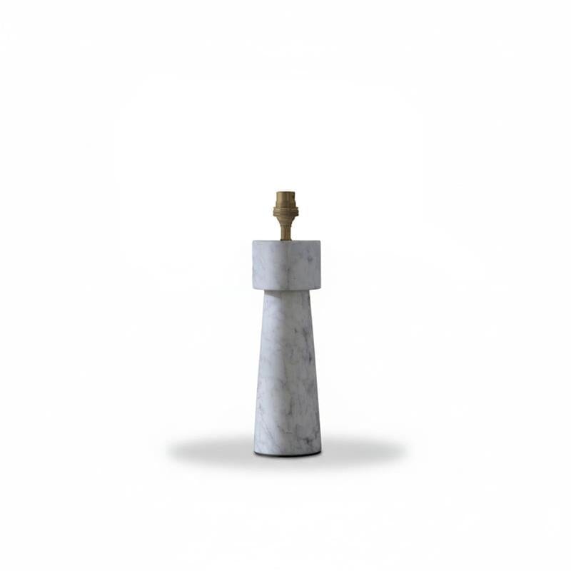 Tiree White Marble Table Lamp Base - 38cm - Laura James 