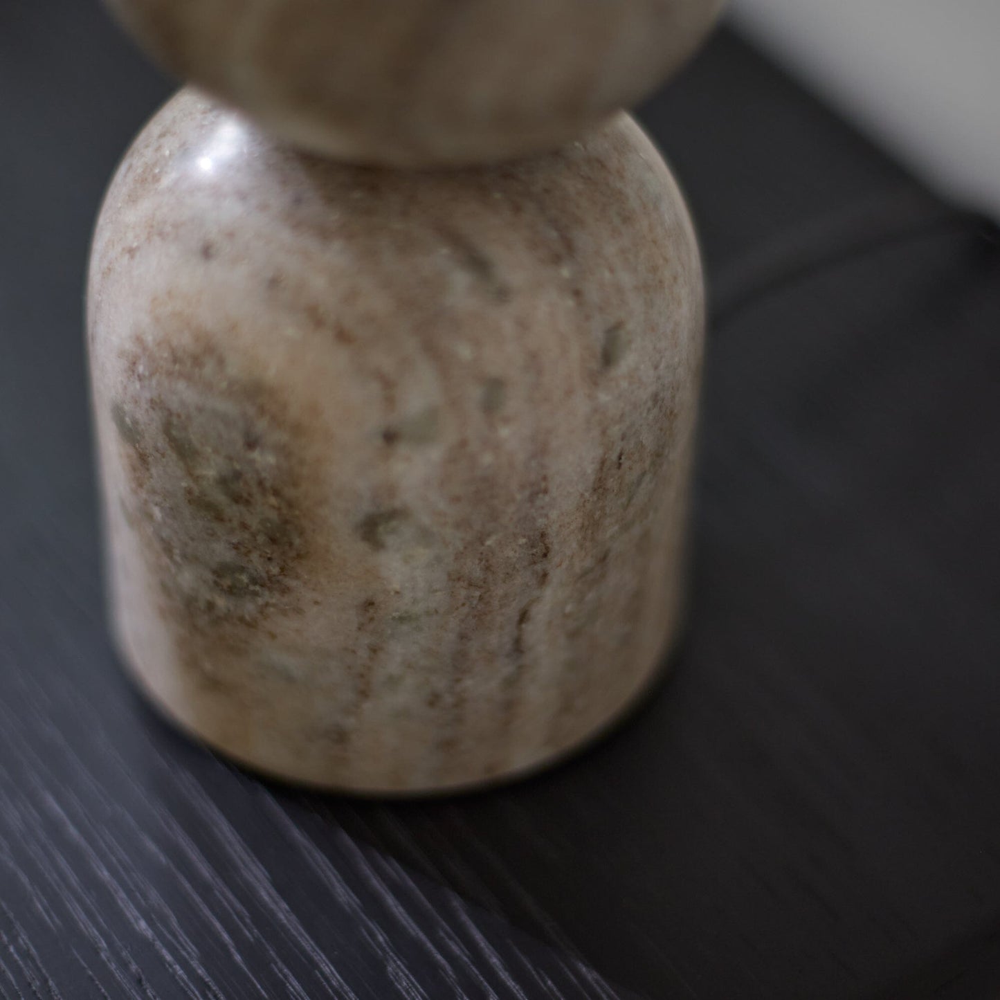 Tiree Taupe Marble Floor Lamp Base - 41cm - Laura James