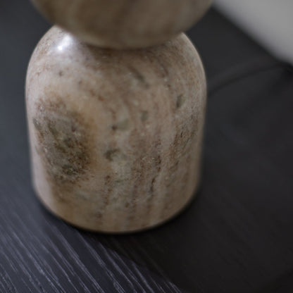 Tiree Taupe Marble Floor Lamp Base - 41cm - Laura James