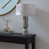 Tiree Taupe Marble Floor Lamp Base - 41cm - Laura James