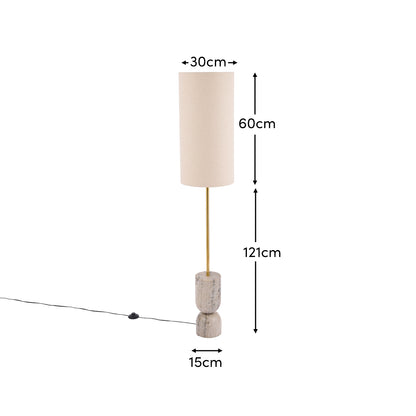Tiree Taupe Marble Floor Lamp Base - 97cm - Laura James 