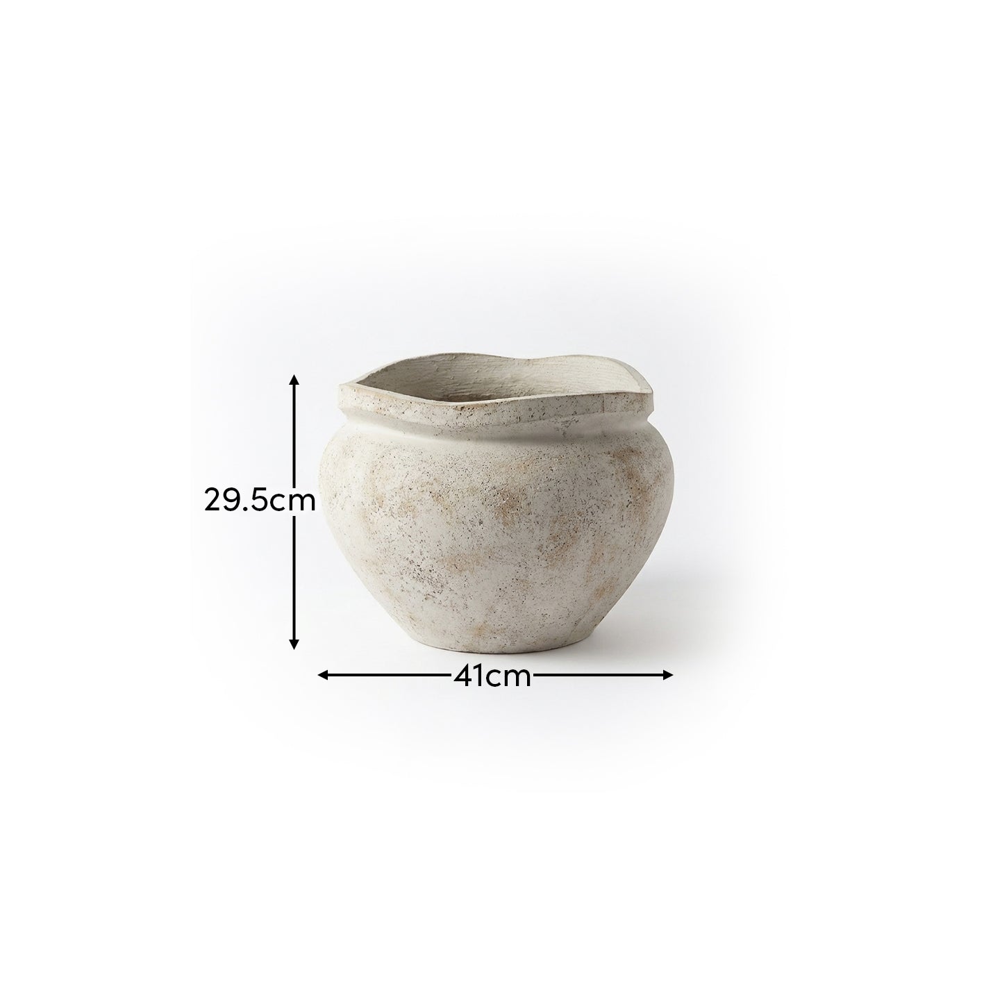 Tomar Fiber Cement 29.5cm Wide Planter - Rustic White - Laura James