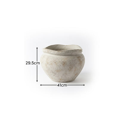 Tomar Fiber Cement 29.5cm Wide Planter - Rustic White - Laura James
