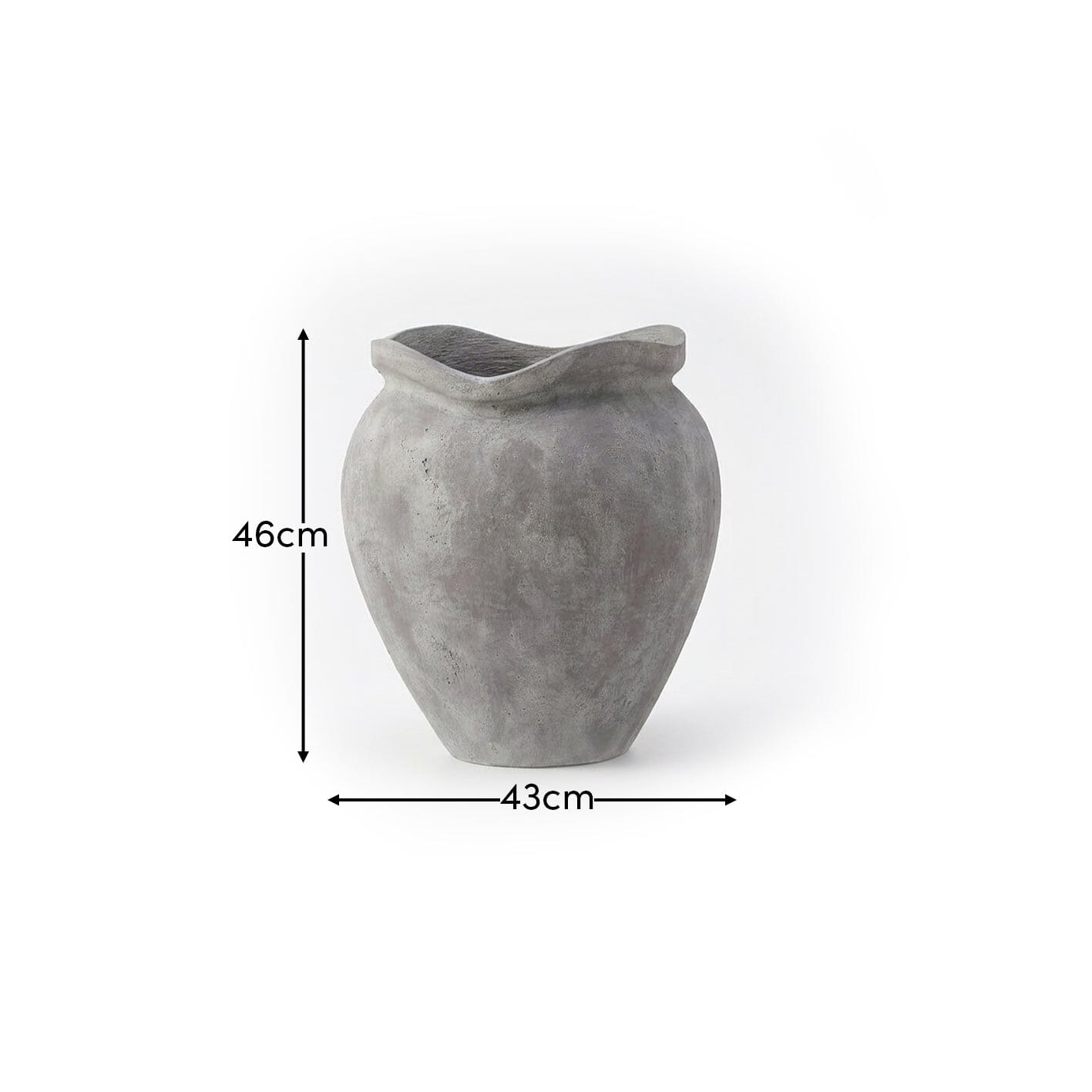 Tomar Fiber Cement 46cm Garden Planter - Rustic Grey