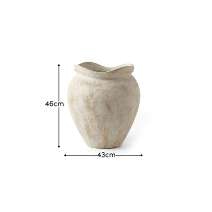Tomar Fiber Cement 46cm Planter - Rustic White - Laura James