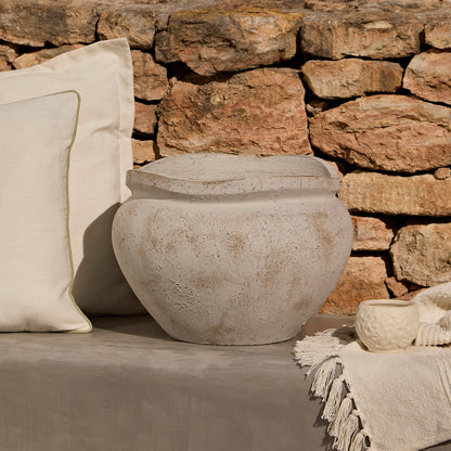 Tomar Fiber Cement 29.5cm Wide Planter - Rustic White - Laura James