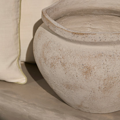 Tomar Fiber Cement 29.5cm Wide Planter - Rustic White - Laura James