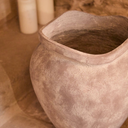 Tomar Fiber Cement 38.5cm Planter - Rustic Grey - Laura James