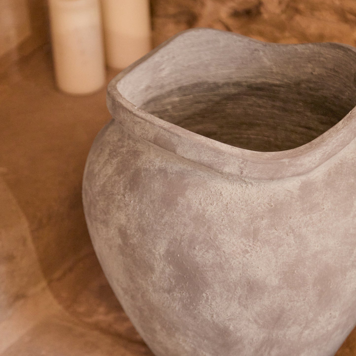 Tomar Fiber Cement 38.5cm Garden Planter - Rustic Grey - Laura James 