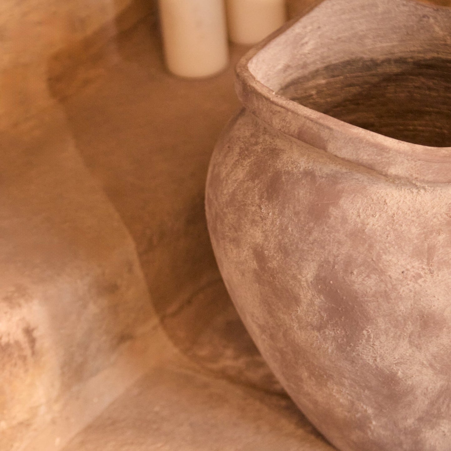 Tomar Fiber Cement 38.5cm Planter - Rustic Grey - Laura James