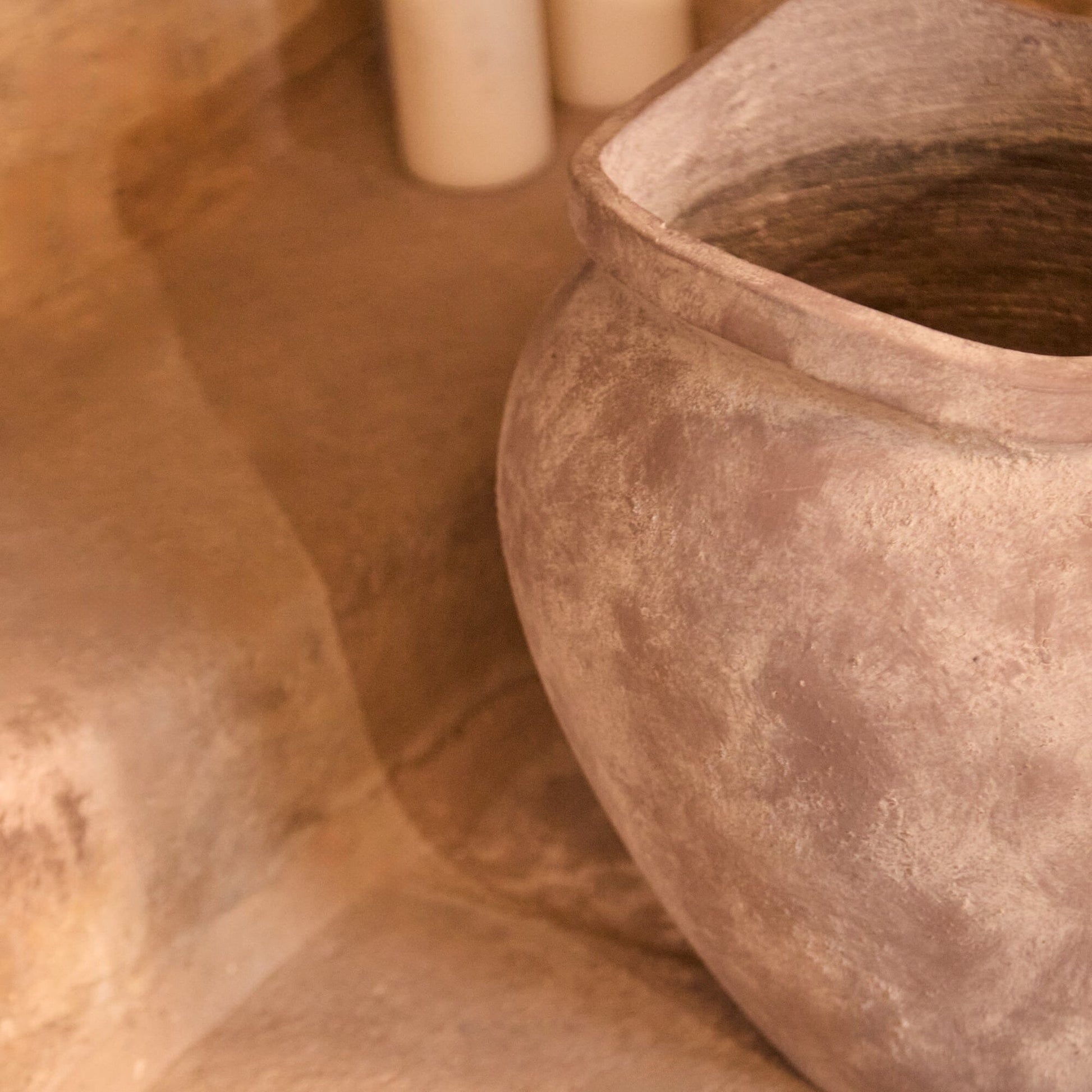 Tomar Fiber Cement 38.5cm Planter - Rustic Grey - Laura James
