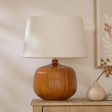 Tongham 31cm Ceramic Lamp Base - Saffron Yellow - Laura James 