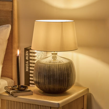 Tongham 31cm Ceramic Lamp Base - Dark Grey - Laura James