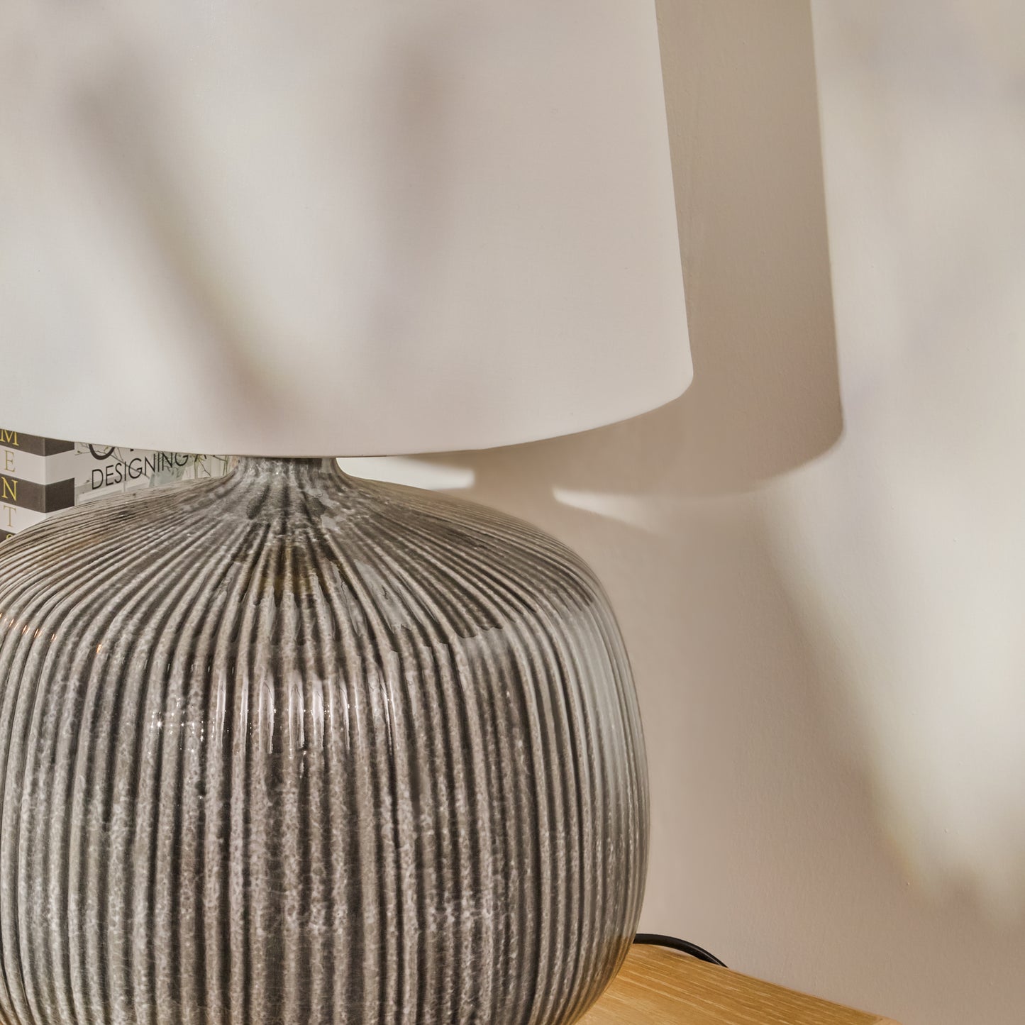 Tongham 31cm Ceramic Lamp Base - Dark Grey - Laura James
