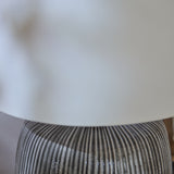 Tongham 31cm Ceramic Lamp Base - Dark Grey & Coningsby 40cm Cotton Lamp Shade - Snow White - Laura James