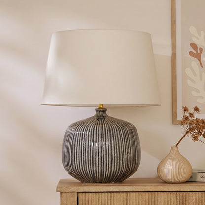 Tongham 31cm Ceramic Lamp Base - Dark Grey - Laura James 