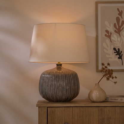 Tongham 31cm Ceramic Lamp Base - Dark Grey - Laura James 