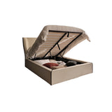 Torin Double Ottoman Bed - Ivory with Jet Black Piping - Laura James 