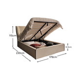 Torin Double Ottoman Bed - Ivory with Jet Black Piping - Laura James 