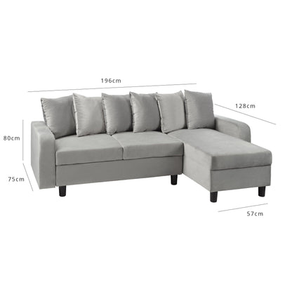 Tracy Corner Sofa - Grey Velvet - Laura James
