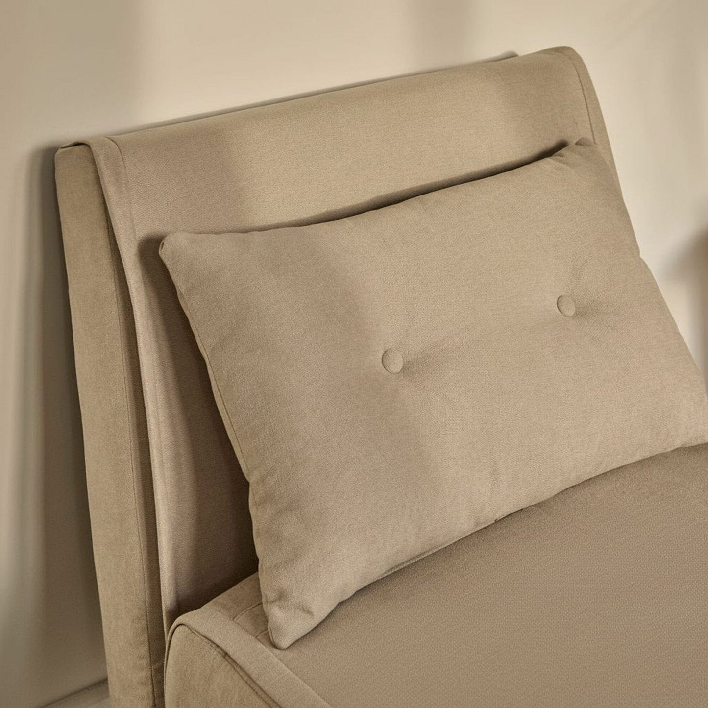 Una Single Sofa Bed -  Soft Beige with Pale Oak Legs - Laura James 