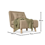 Una Single Sofa Bed - Soft Beige - Laura James 