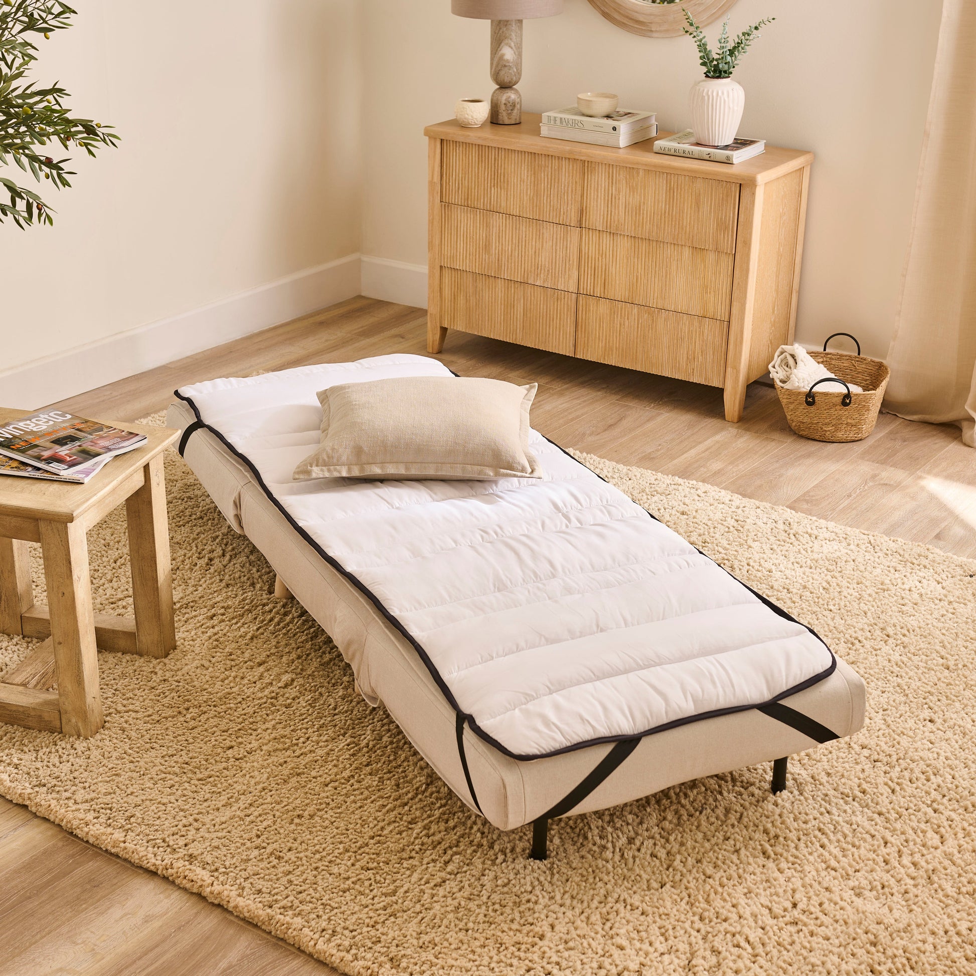 Una Single Sofa Bed Topper - White - Laura James 
