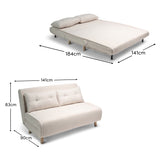 Una Double Teddy Sprung Sofa Bed - Warm White - Laura James