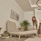 Una Single Sprung Sofa Bed - Soft Beige - Laura James 