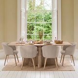 Bastian 220cm Limewash Dining Table Set - 6 Seater - Archer Soft Beige Dining Chairs - Whitewash Legs - Laura James 